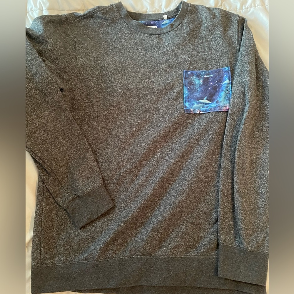 On The Byas Men's Long Sleeve Pullover Sweatshirt Blue Size Large